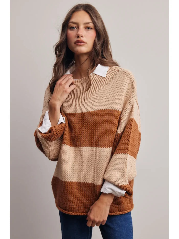 Chunky Stripe Knit Sweater