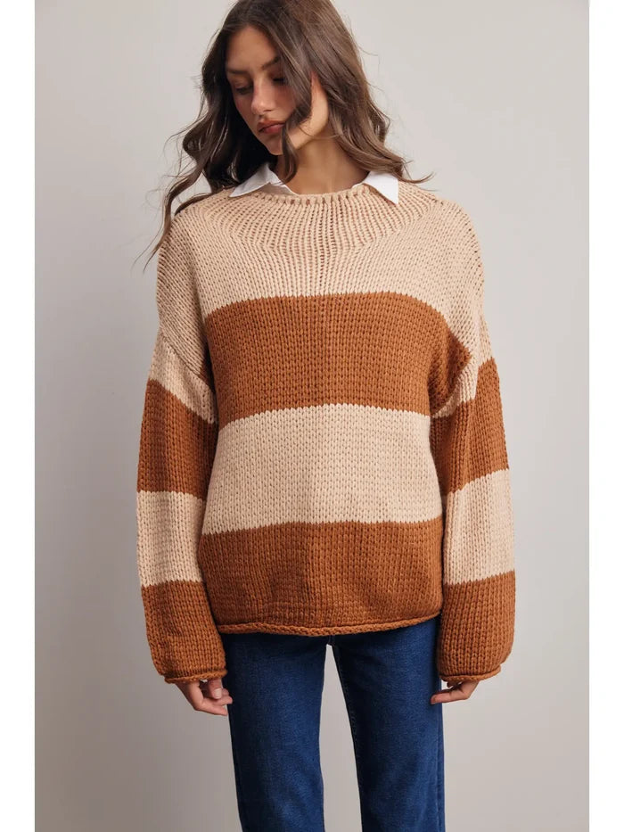 Chunky Stripe Knit Sweater