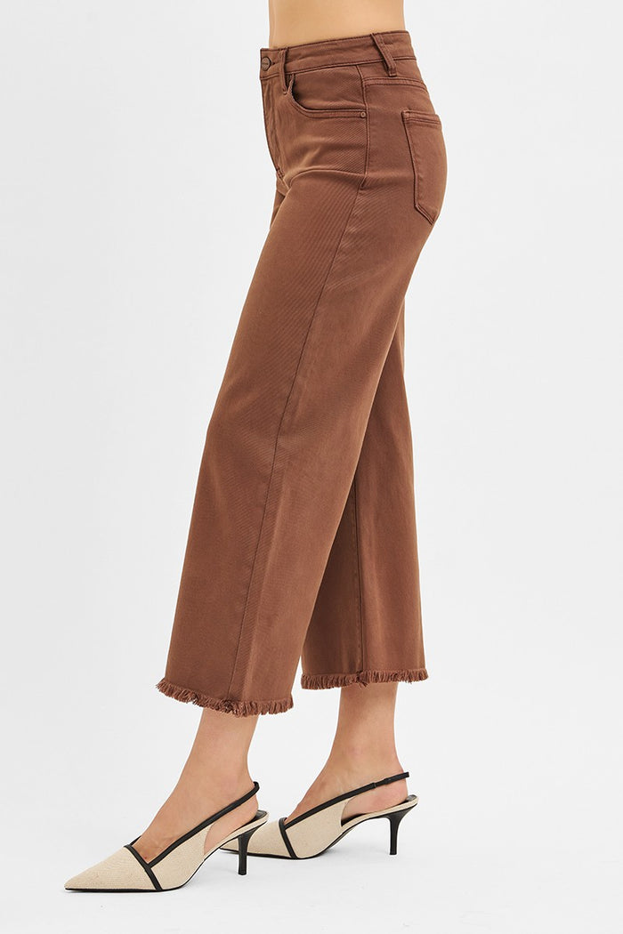 Cocoa Tummy Control High Rise Crop Wide Leg Pants