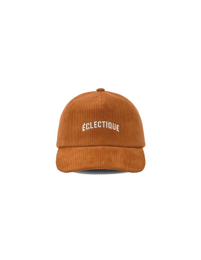 corduroy snapback hat in amber ash front view
