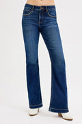 Dark Tummy Control Mid Rise Flare Basic Jeans
