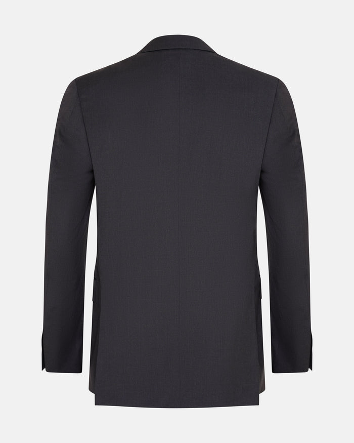 Darren Double Breasted Wool Blazer Charcoal