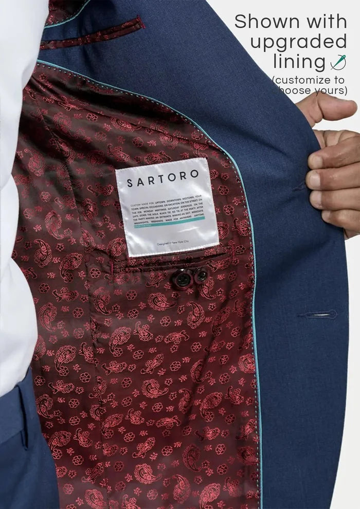 Astor Deep Blue Crosshatch Jacket - SARTORO