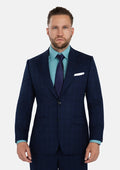 Astor Deep Blue Flannel Windowpane Suit - SARTORO