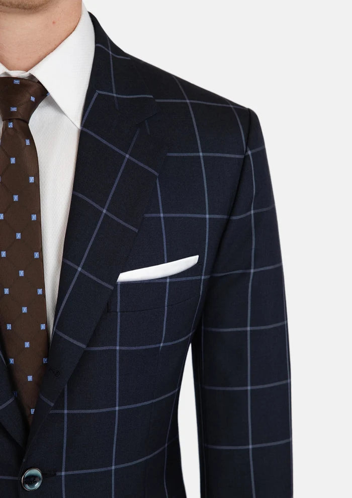 Prince Deep Navy Windowpane Suit - SARTORO
