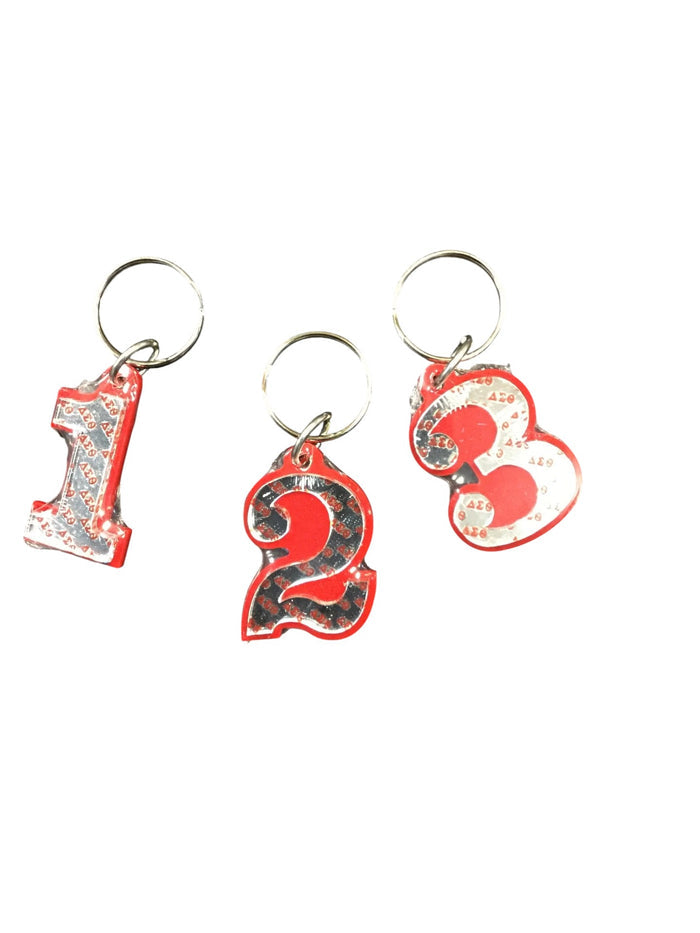 Delta Single Number Keychain