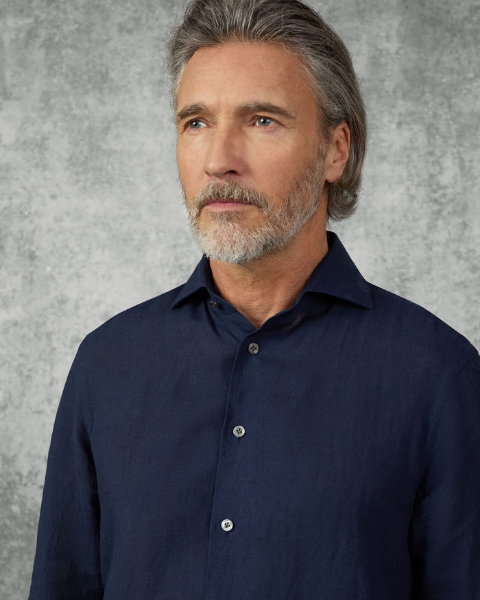 Dixon Linen Shirt Navy