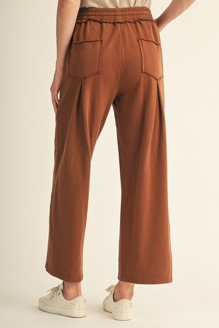 Drawstring Waist Wide Leg Sweatpants