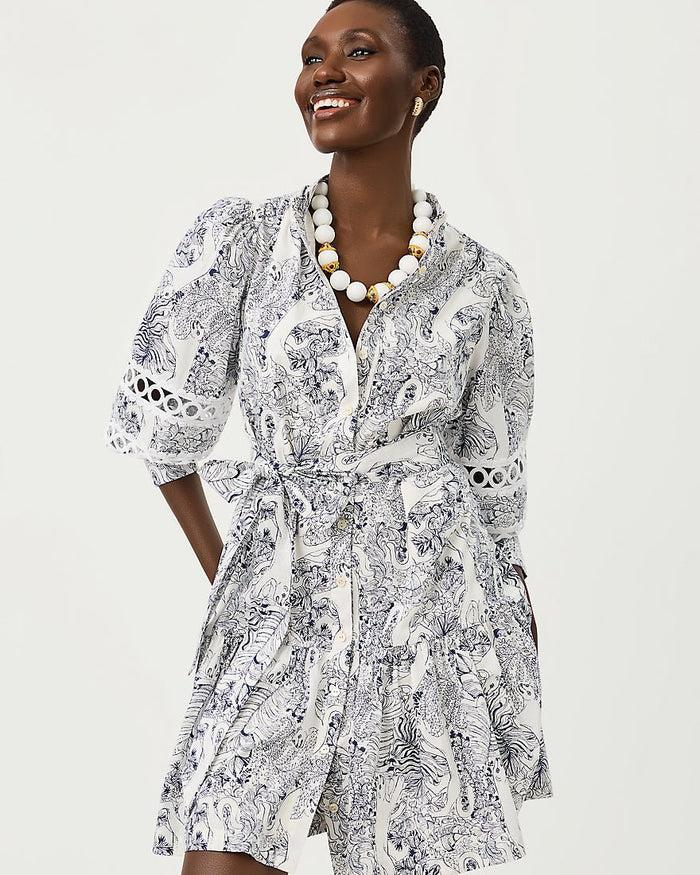 Lilly Pulitzer - Drena Dress - Coconut Lil Palm Prowl