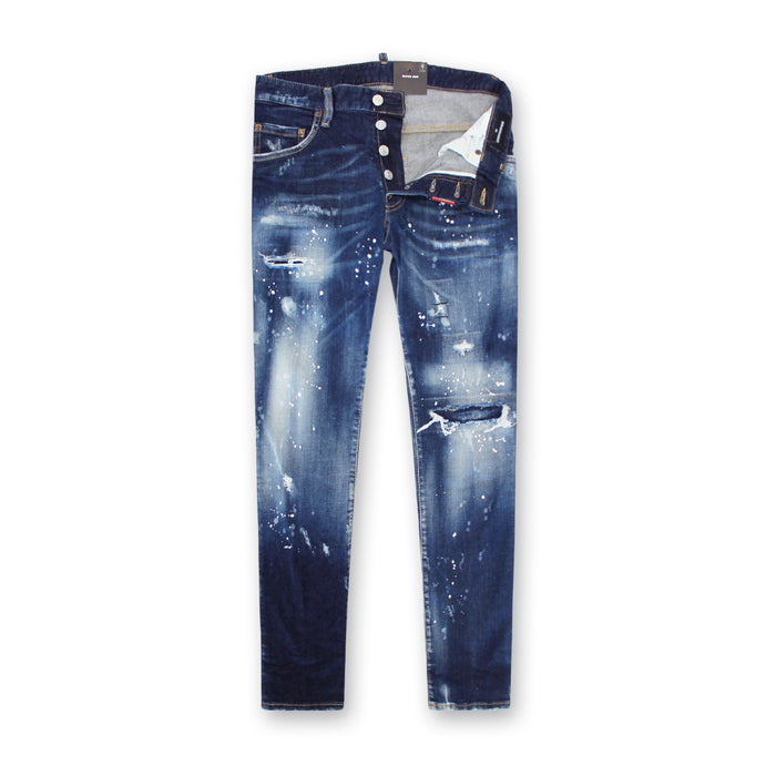 DSQUARED2 - Snowboard Wash Skater Jeans in Dark Blue - Nigel Clare