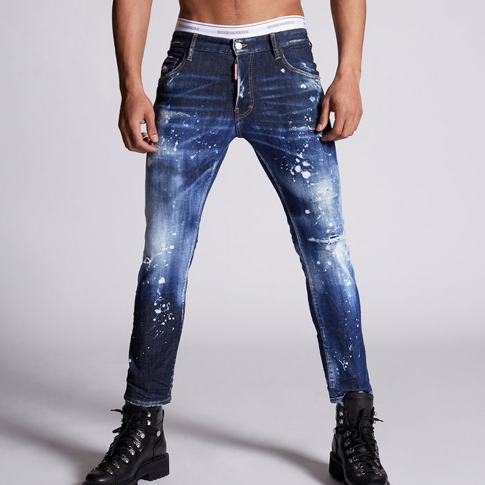 DSQUARED2 - Snowboard Wash Skater Jeans in Dark Blue - Nigel Clare