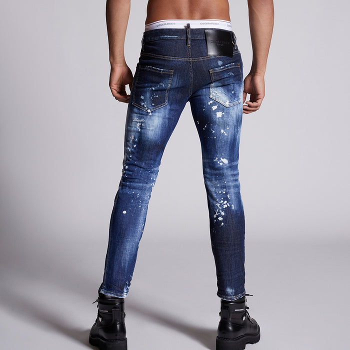 DSQUARED2 - Snowboard Wash Skater Jeans in Dark Blue - Nigel Clare