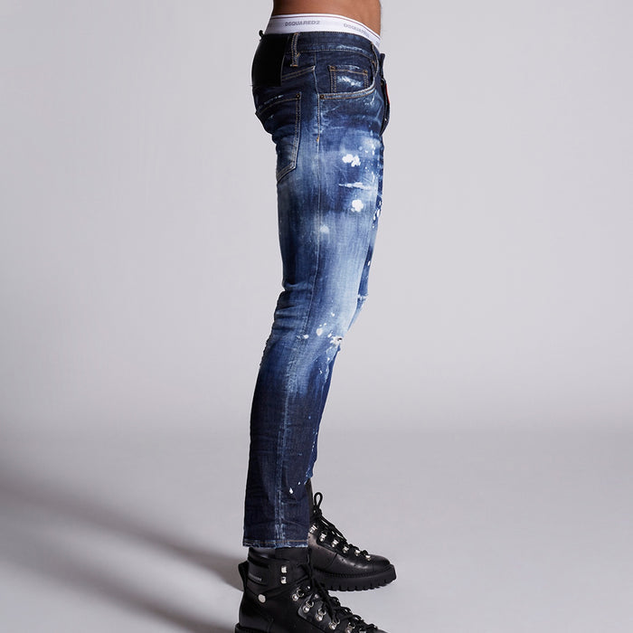 DSQUARED2 - Snowboard Wash Skater Jeans in Dark Blue - Nigel Clare