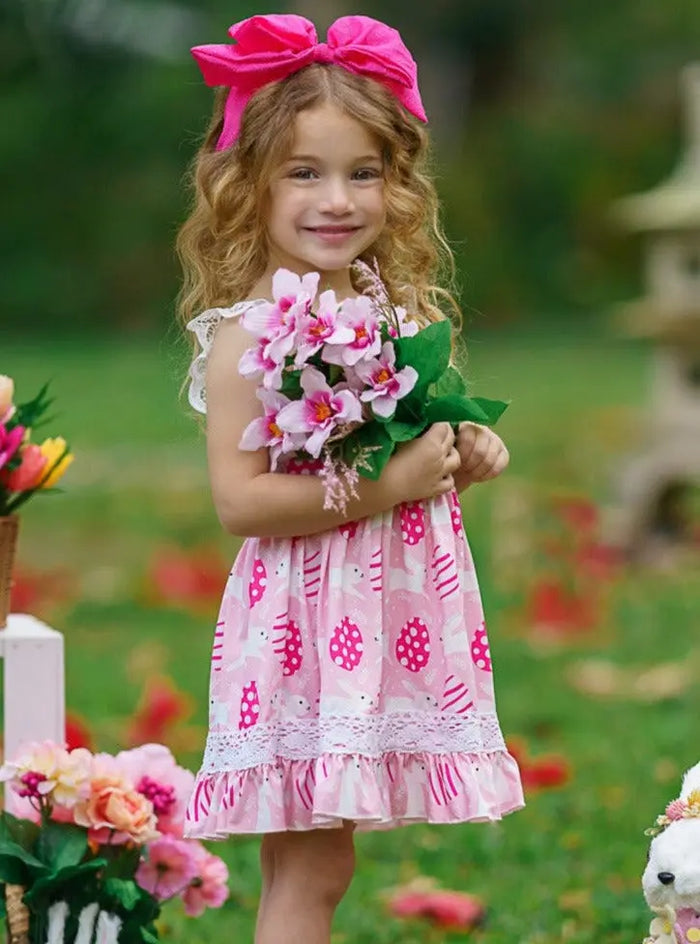 Mia Belle Girls Flutter Sleeve Scalloped Lace Dress | Easter Dresses