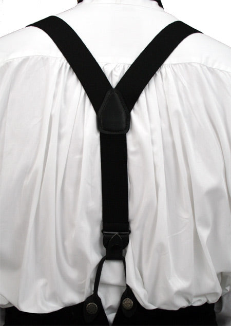 Black Elastic Y-Back Braces (Long)