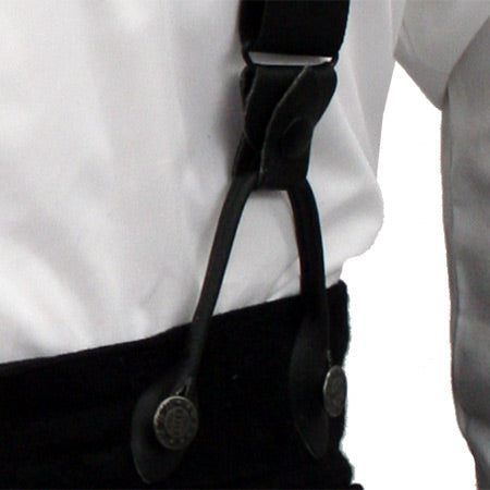 Black Elastic Y-Back Braces (Long)