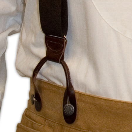 Brown Elastic Y-Back Braces (Long)