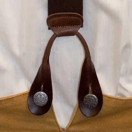 Brown Elastic Y-Back Braces (Long)