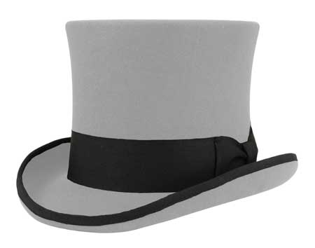 Elegant Top Hat - Light Gray/Black
