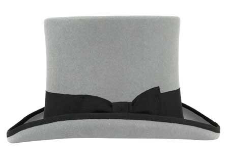 Elegant Top Hat - Light Gray/Black