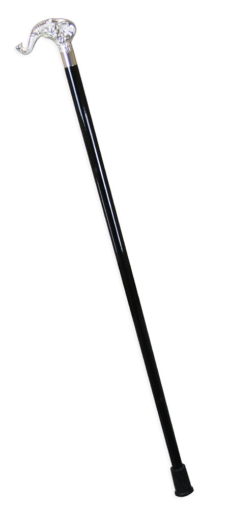 Elephant Handle Cane - Silver Tone