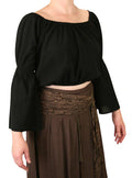 Elspeth Peasant Top - Black