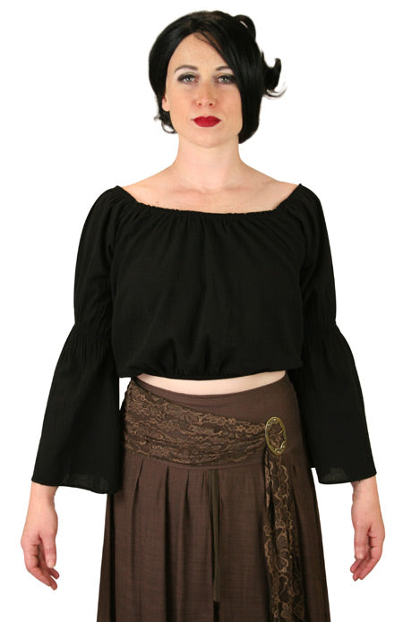 Elspeth Peasant Top - Black