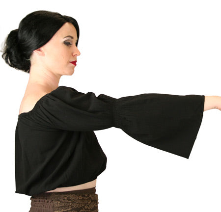Elspeth Peasant Top - Black