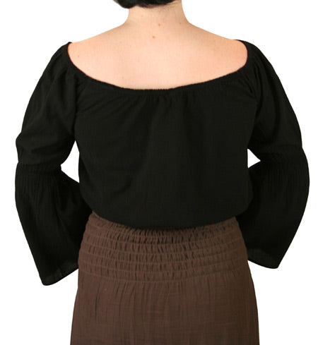 Elspeth Peasant Top - Black