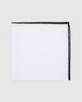 Embroidered White Cotton Pocket Square - Men's Pocket Squares at Menzclub