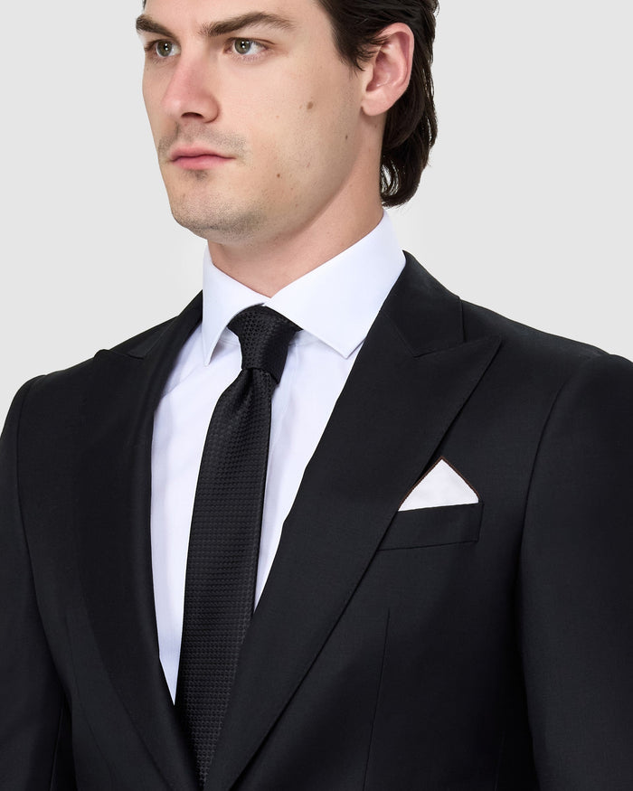 Embroidered White Cotton Pocket Square - Men's Pocket Squares at Menzclub