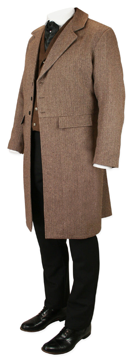 Emerson Frock Coat - Brown Herringbone Tweed
