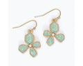 Enamel Flowers with Pearls Earrings