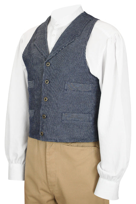 Ezra Work Vest - Navy Stripe