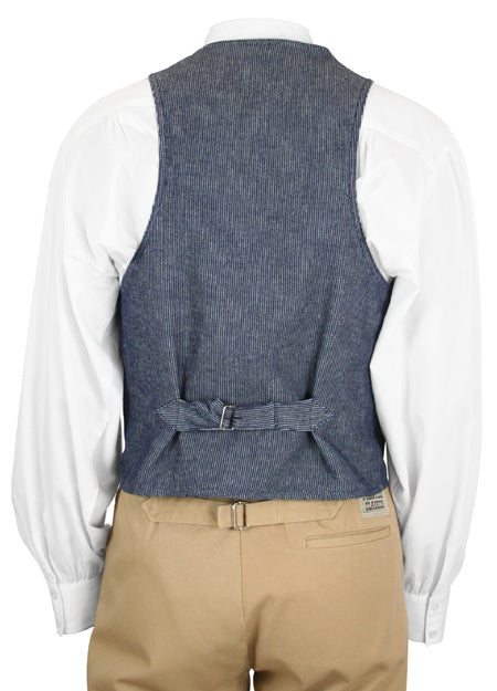 Ezra Work Vest - Navy Stripe