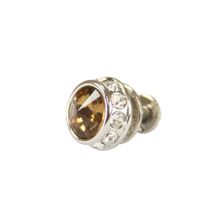 Silver Faceted Tie Tack - Topaz