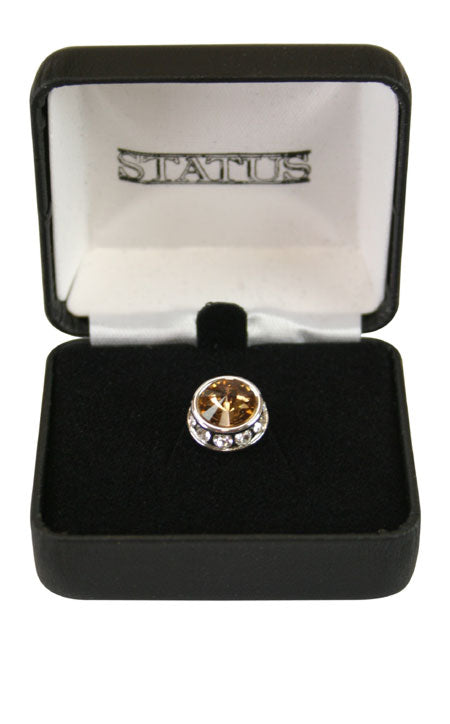 Silver Faceted Tie Tack - Topaz