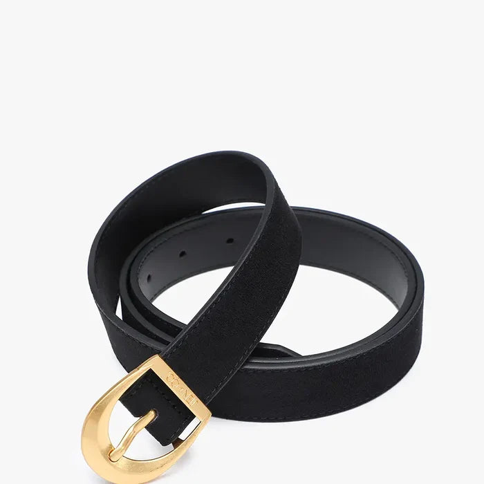 Faux Suede Belt with Antique Buckle