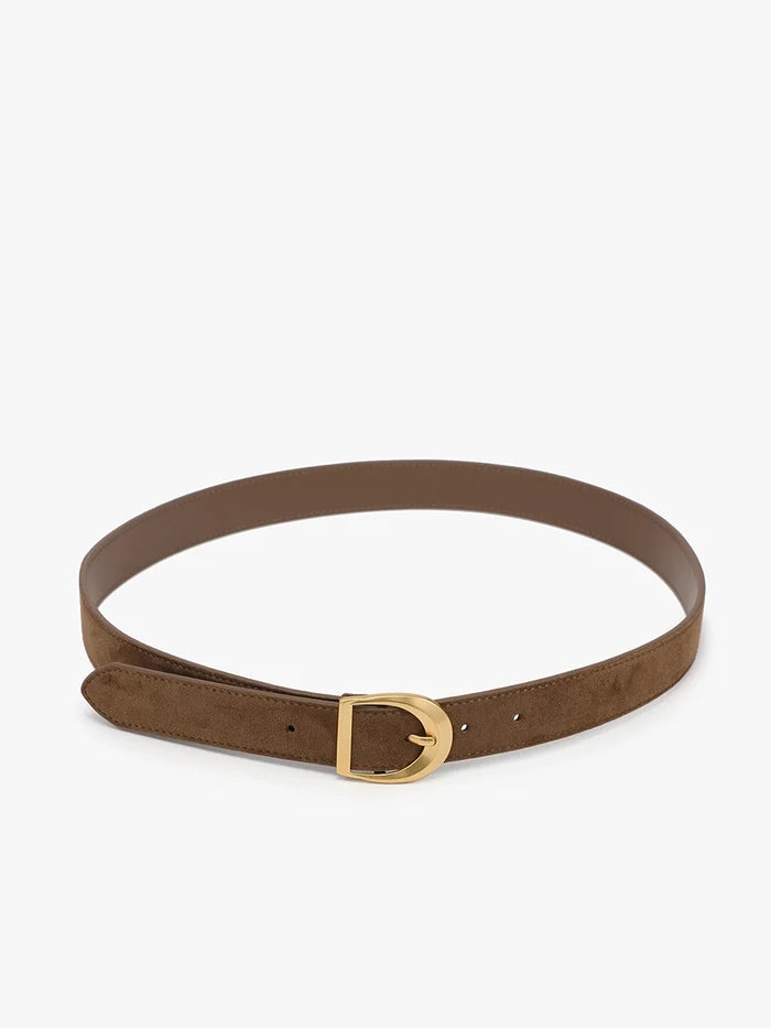 Faux Suede Belt with Antique Buckle