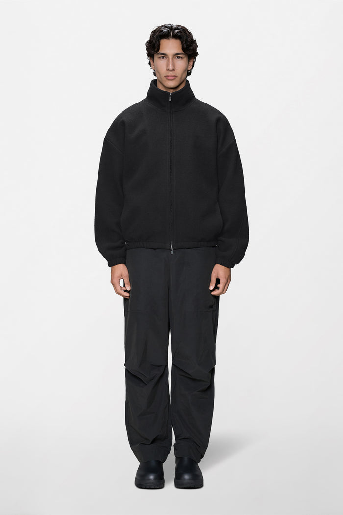 RAINS Fleece Zip Jacket Black Long Sleeve