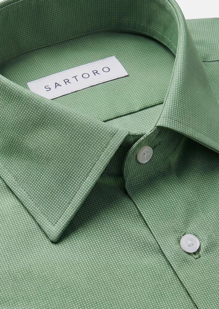 Forest Green Cotton Shirt - SARTORO