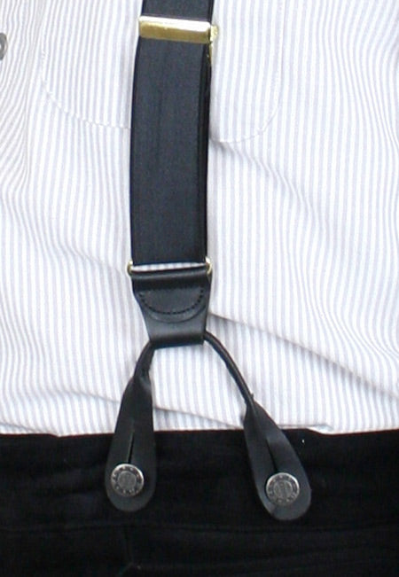 French Satin Suspenders - Black
