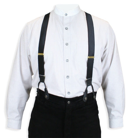 French Satin Suspenders - Black