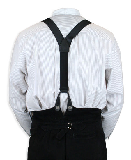 French Satin Suspenders - Black