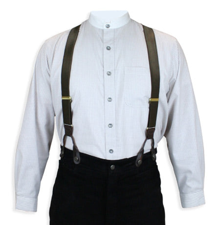 French Satin Suspenders - Brown