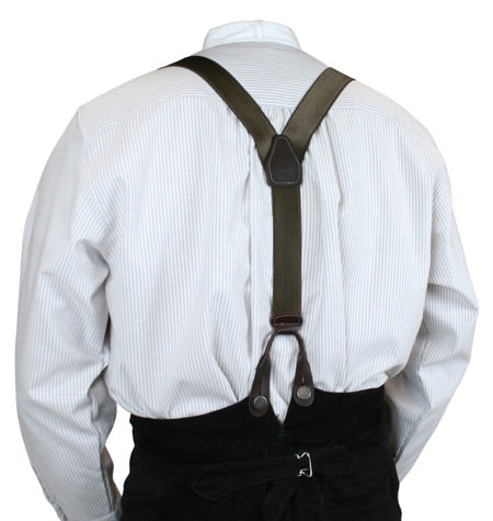 French Satin Suspenders - Brown