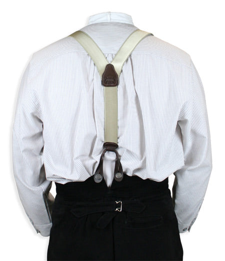 French Satin Suspenders - Khaki