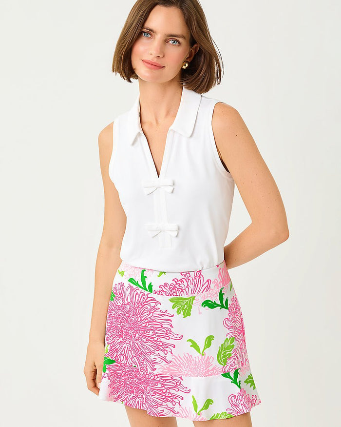 Lilly Pulitzer - Frida Sleeveless Bow Polo Upf 50 Plus - Resort White