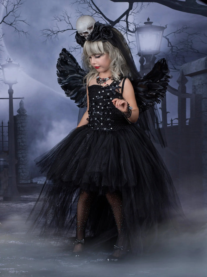 Kids Halloween Costumes | Angel of Death Tutu Dress | Mia Belle Girls