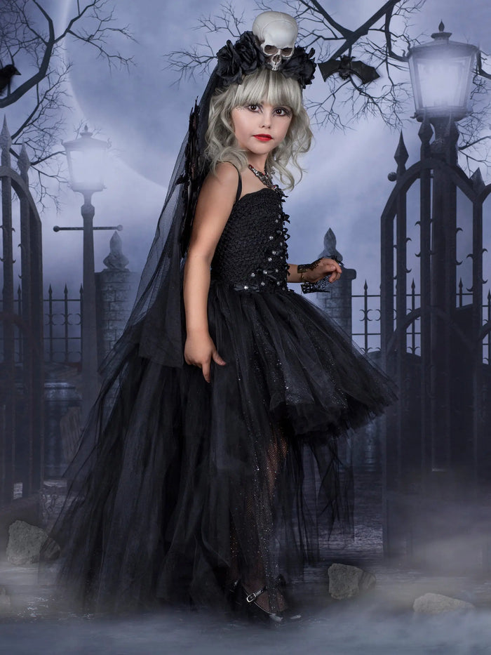 Kids Halloween Costumes | Angel of Death Tutu Dress | Mia Belle Girls